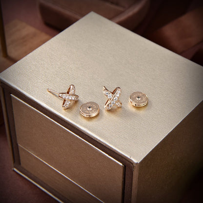 [Aurelle Style]JEUX DE GOLD DIAMOND EARRINGS