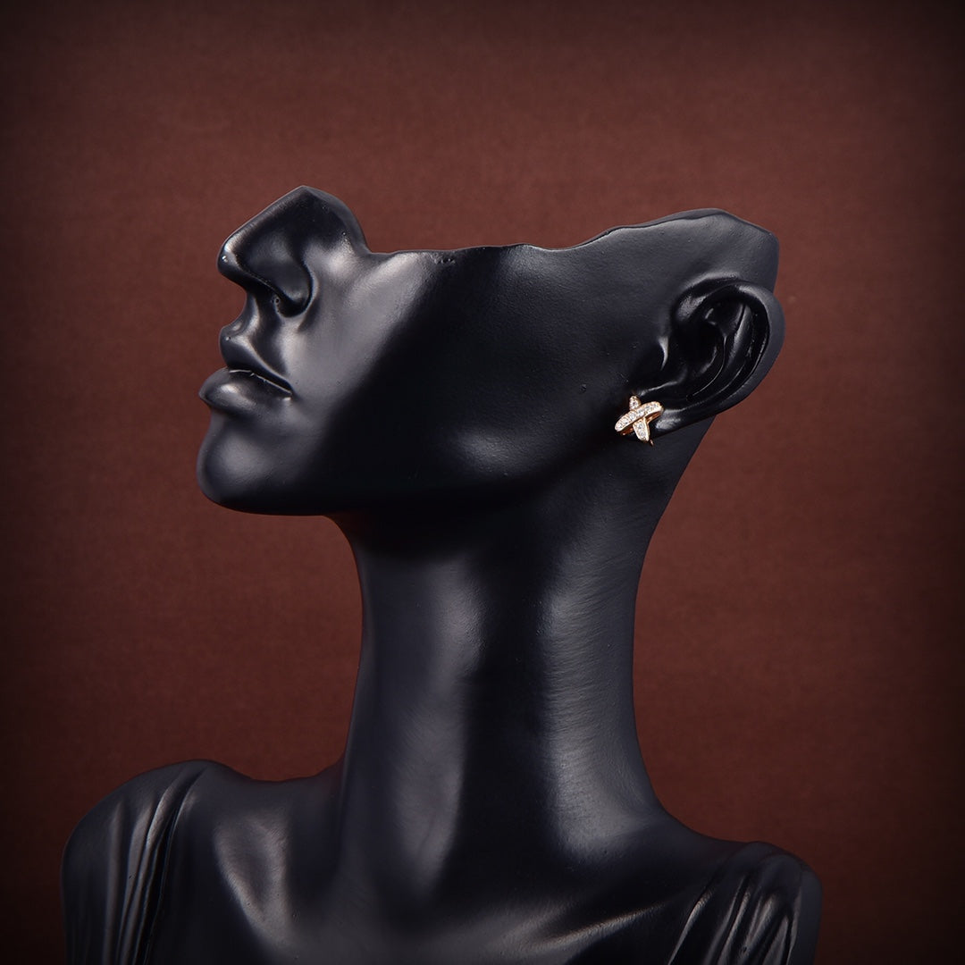 [Aurelle Style]JEUX DE GOLD DIAMOND EARRINGS