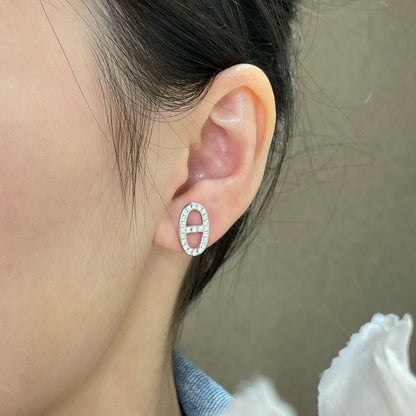 [Aurelle Style]HM FULL DIAMOND PIG NOSE STUD EARRINGS