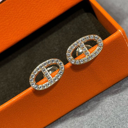 [Aurelle Style]HM FULL DIAMOND PIG NOSE STUD EARRINGS