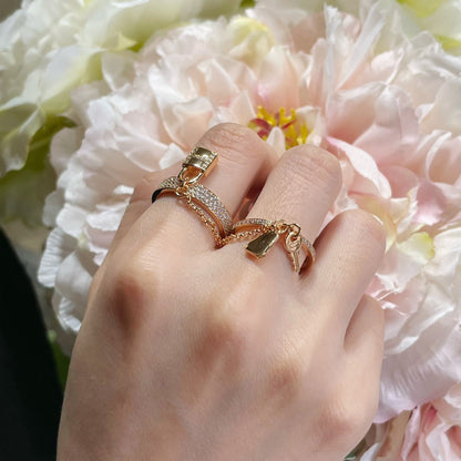 [Aurelle Style]HM KELLY CLOCHETTE DOUBLE RING IN  WITH DIAMONDS