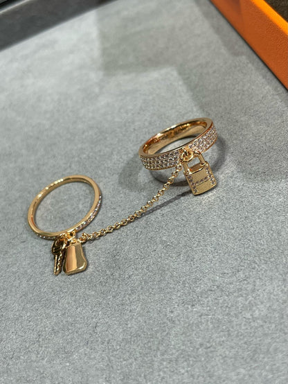 [Aurelle Style]HM KELLY CLOCHETTE DOUBLE RING IN  WITH DIAMONDS