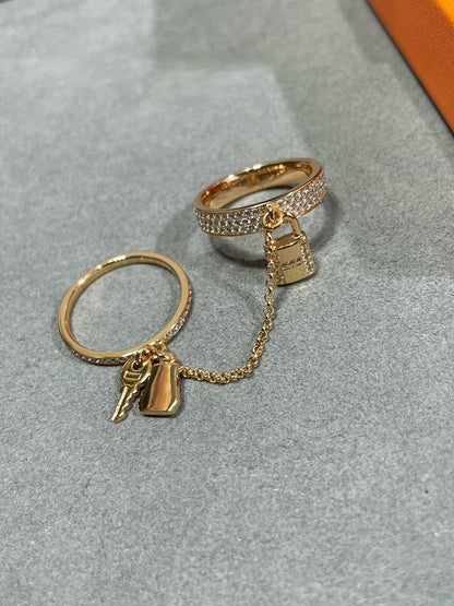[Aurelle Style]HM KELLY CLOCHETTE DOUBLE RING IN  WITH DIAMONDS