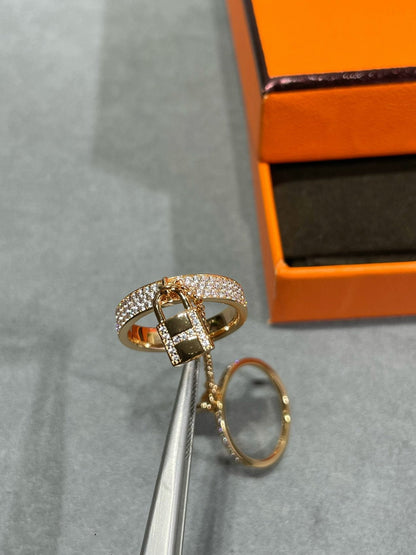 [Aurelle Style]HM KELLY CLOCHETTE DOUBLE RING IN  WITH DIAMONDS