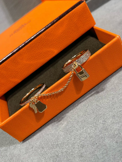 [Aurelle Style]HM KELLY CLOCHETTE DOUBLE RING IN  WITH DIAMONDS