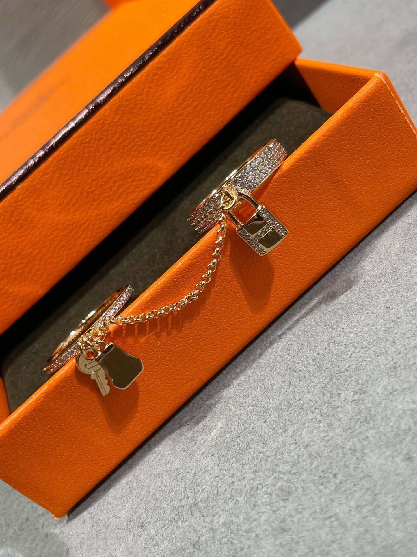 [Aurelle Style]HM KELLY CLOCHETTE DOUBLE RING IN  WITH DIAMONDS
