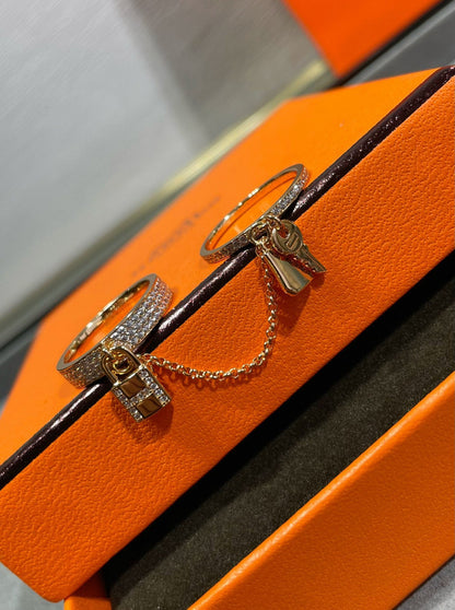 [Aurelle Style]HM KELLY CLOCHETTE DOUBLE RING IN  WITH DIAMONDS