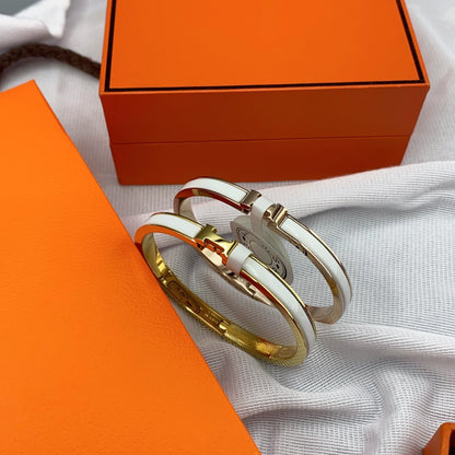 [Aurelle Style]CLASSIC HM CLIC WHITE 8MM ENAMEL BRACELET