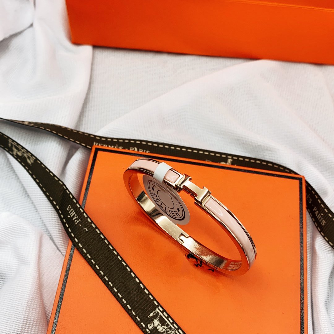 [Aurelle Style]CLASSIC HM CLIC  PINK 8MM ENAMEL BRACELET