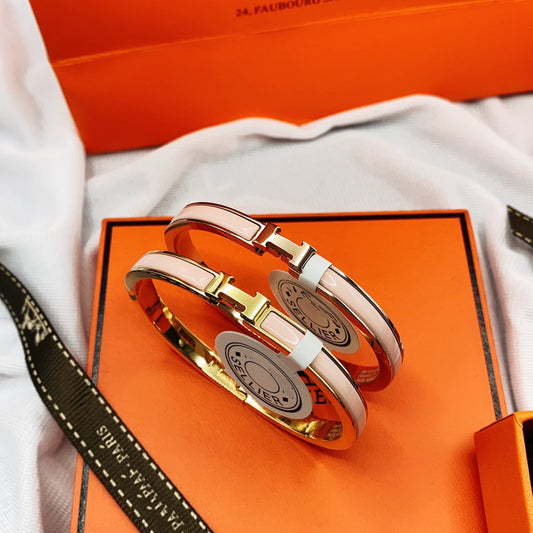 [Aurelle Style]CLASSIC HM CLIC  PINK 8MM ENAMEL BRACELET