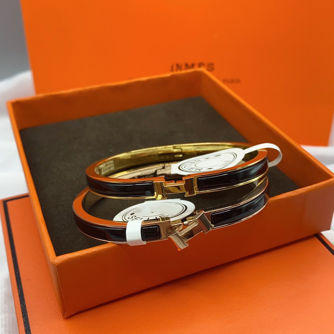 [Aurelle Style]CLASSIC HM CLIC BLACK 8MM ENAMEL BRACELET
