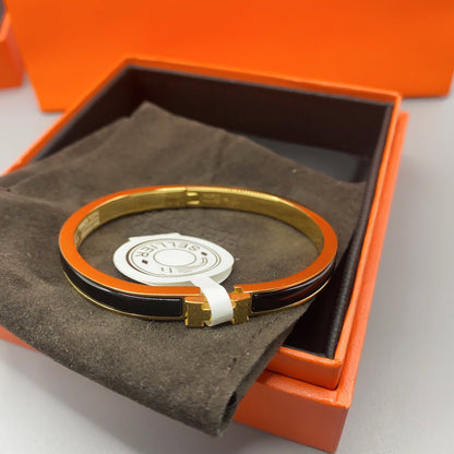 [Aurelle Style]CLASSIC HM CLIC BLACK 8MM ENAMEL BRACELET