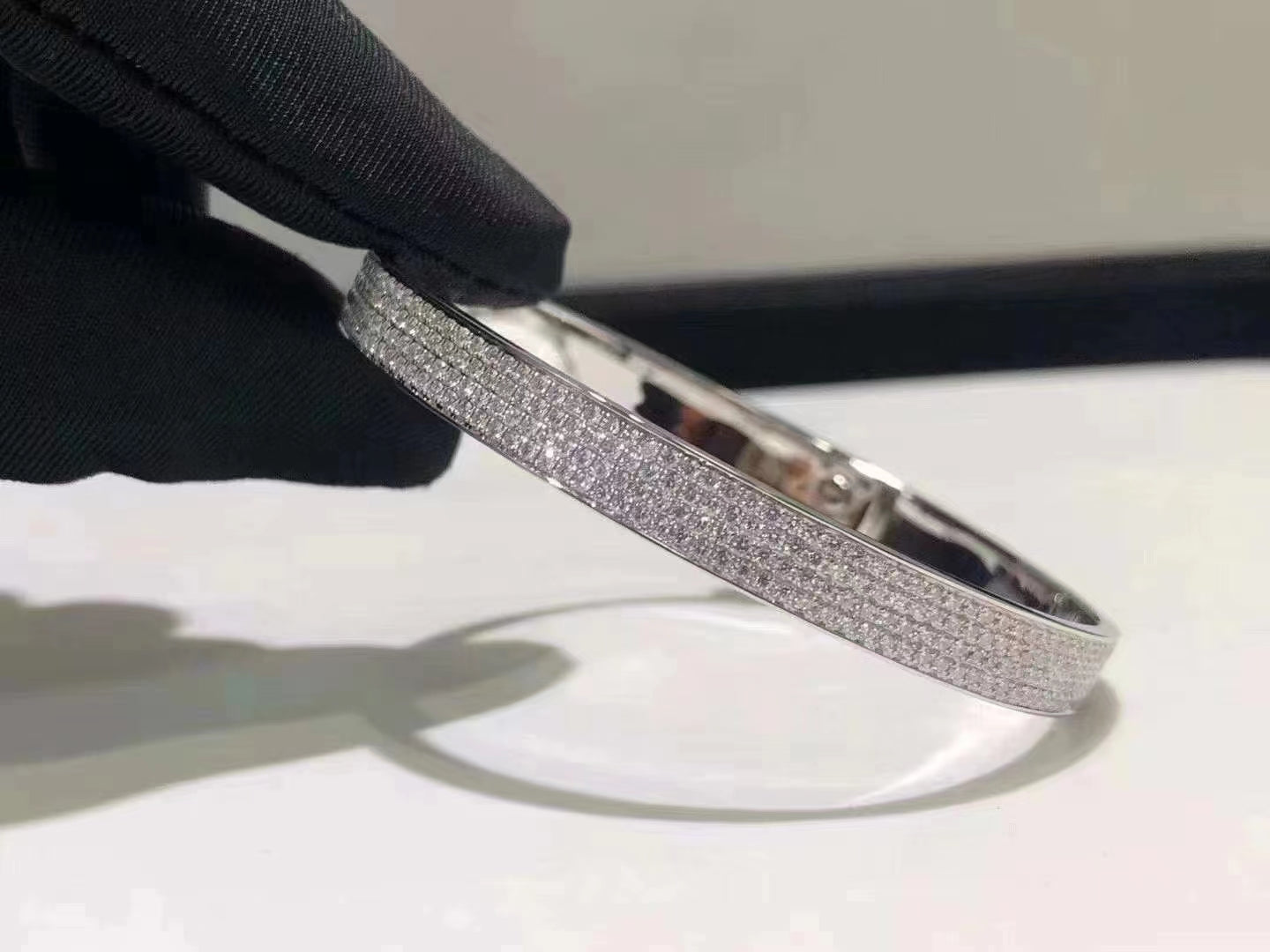 [Aurelle Style]HM KELLY BRACELET IN SILVER AND FULL PAVE DIAMOND
