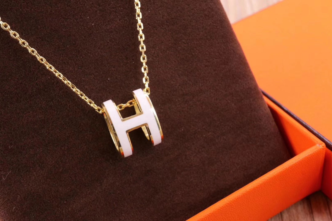 [Aurelle Style]HM CLIC YELLOW ENAMEL GOLD NECKLACE