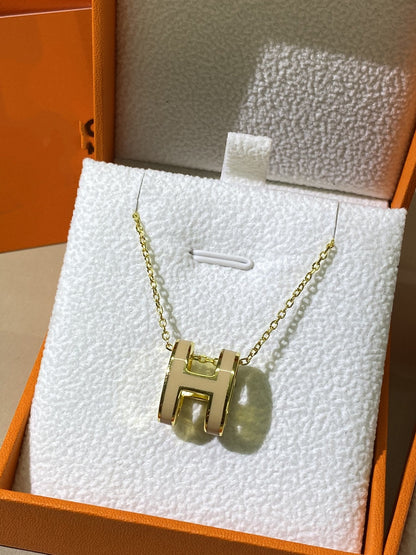 [Aurelle Style]HM CLIC YELLOW ENAMEL GOLD NECKLACE