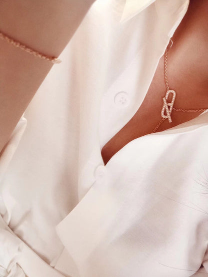 [Aurelle Style]HM FIRE PIG NOSE NECKLACE TRENDY STREET