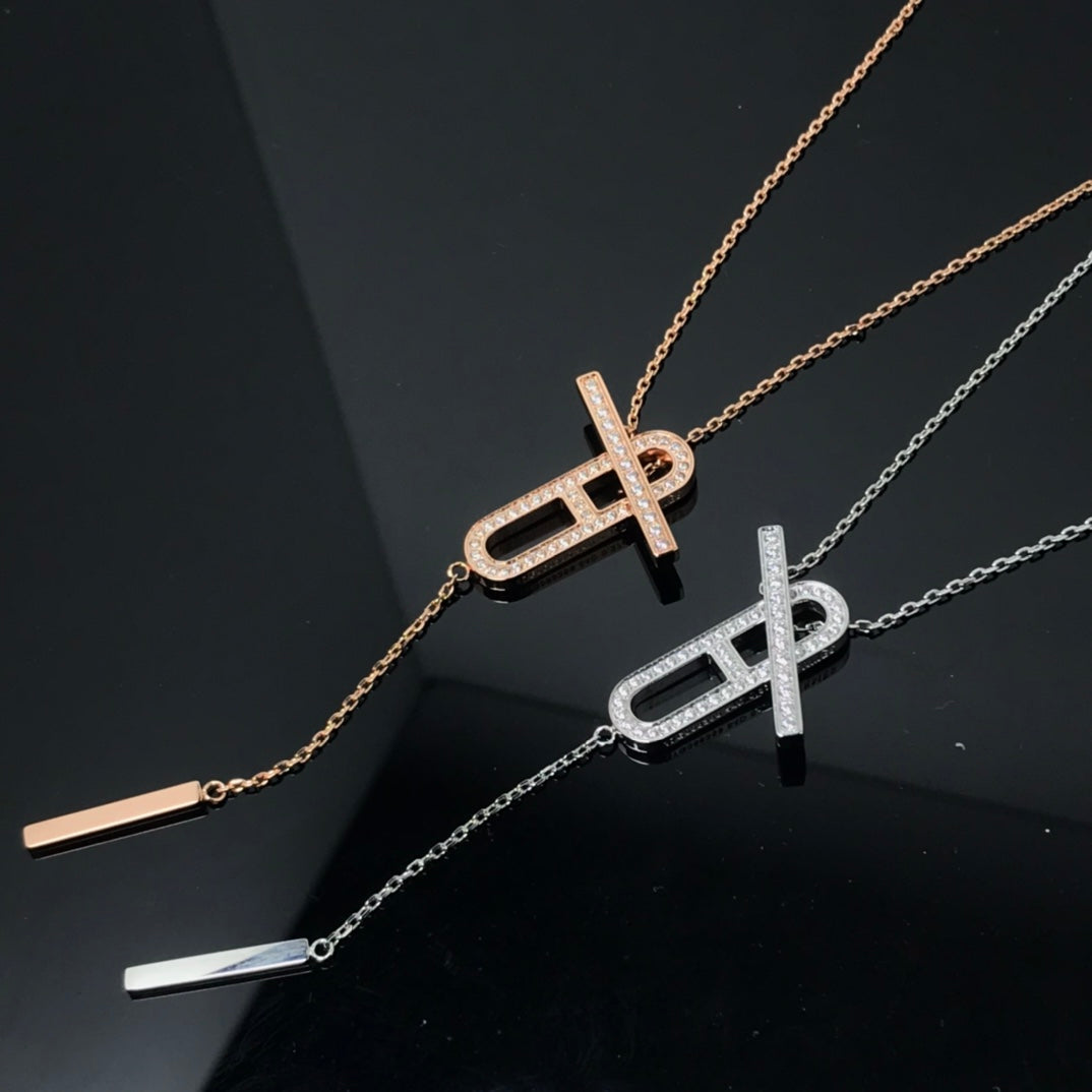 [Aurelle Style]HM NECKLACE PLATINUM ROSE GOLD DIAMOND