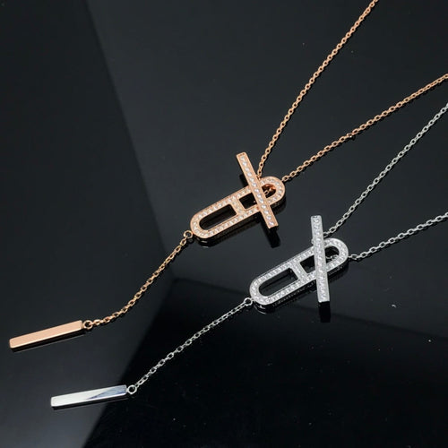 [Aurelle Style]HM NECKLACE PLATINUM ROSE GOLD DIAMOND