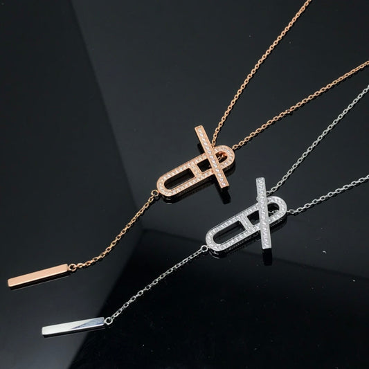 [Aurelle Style]HM NECKLACE PLATINUM ROSE GOLD DIAMOND