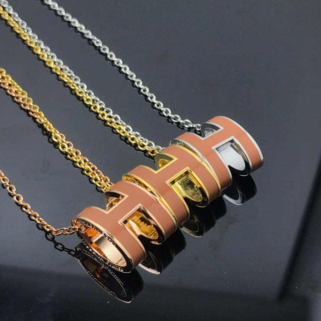 [Aurelle Style]H NECKLACE BROWN