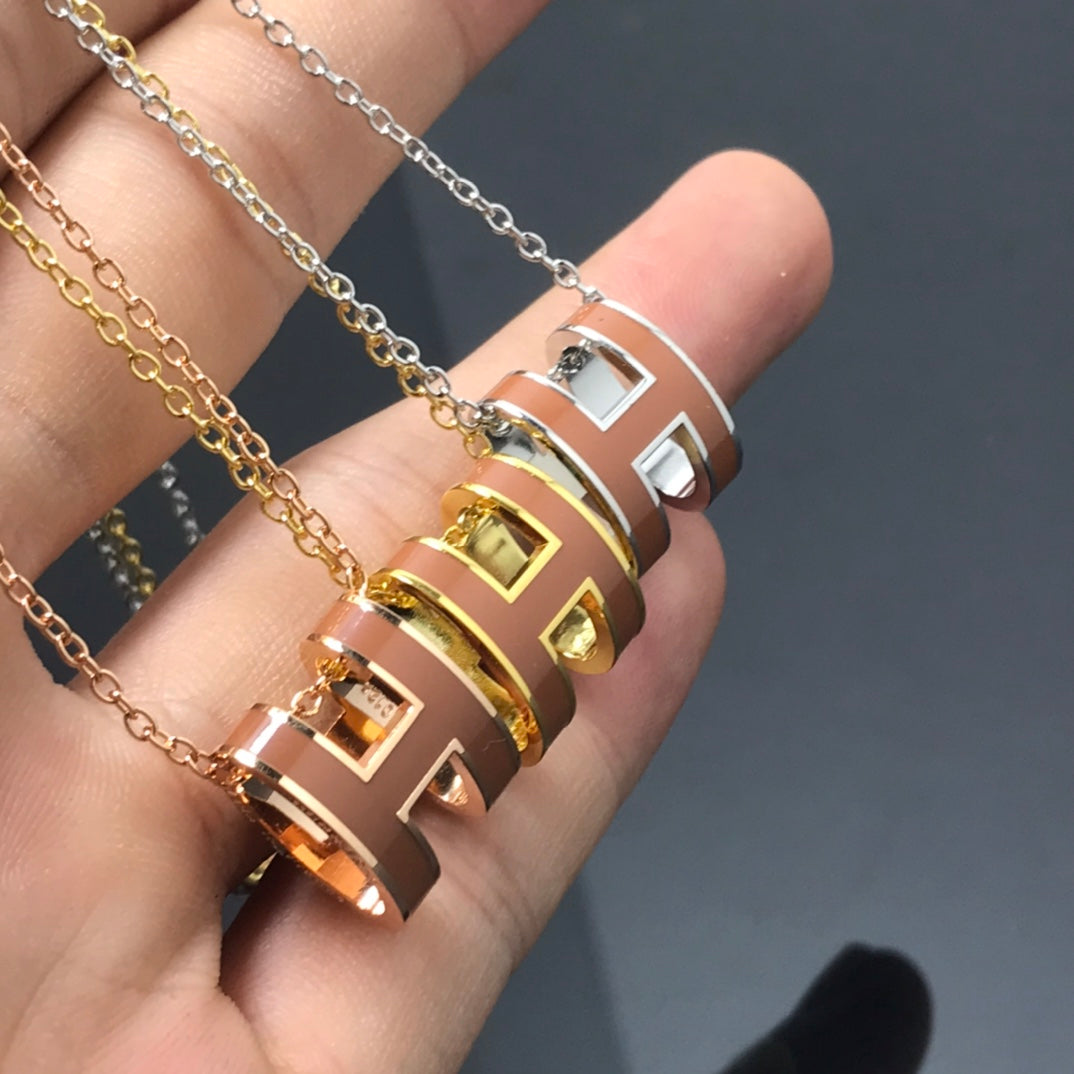 [Aurelle Style]H NECKLACE BROWN