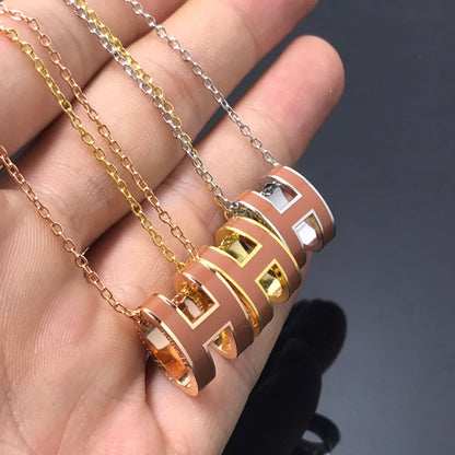 [Aurelle Style]H NECKLACE BROWN