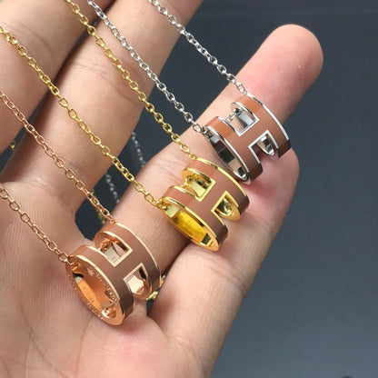 [Aurelle Style]H NECKLACE BROWN