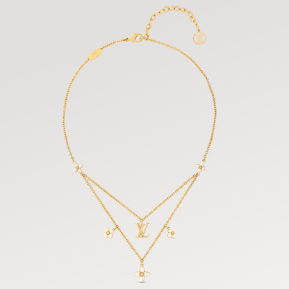 [Aurelle Style]FLOWERGRAM GOLD MOP DOUBLE ROW NECKLACE