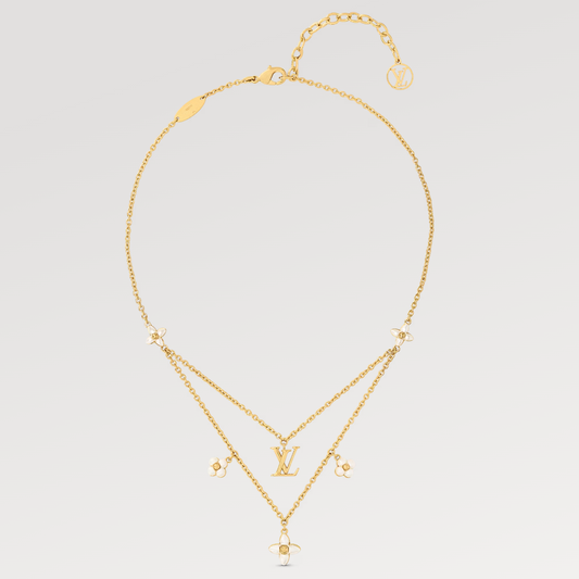 [Aurelle Style]FLOWERGRAM GOLD MOP DOUBLE ROW NECKLACE