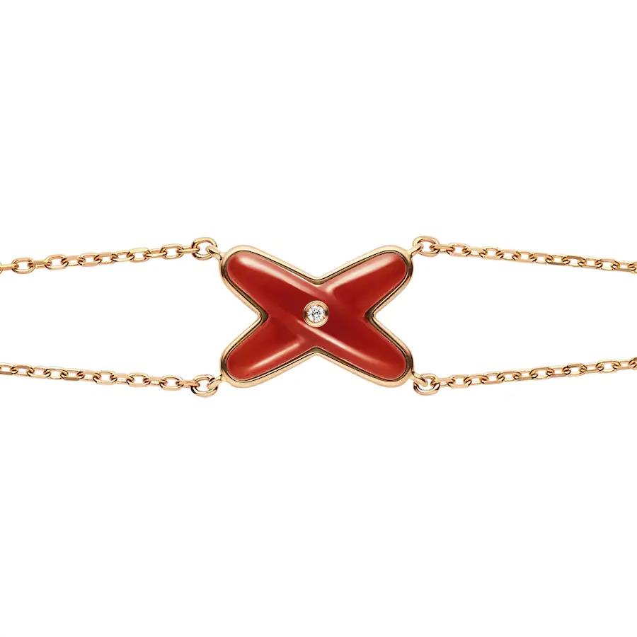 [Aurelle Style]JEUX BRACELET CARNELIAN PINK GOLD 1 DIAMOND