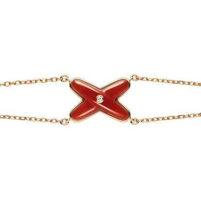 [Aurelle Style]JEUX BRACELET CARNELIAN PINK GOLD 1 DIAMOND