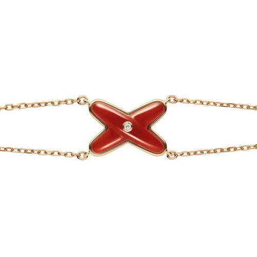[Aurelle Style]JEUX BRACELET CARNELIAN PINK GOLD 1 DIAMOND