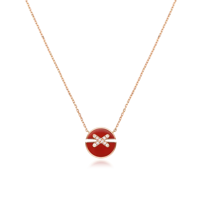 [Aurelle Style]JEUX DE ROSE GOLD DIAMOND NECKLACE