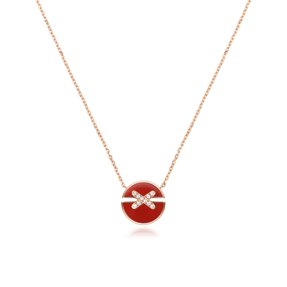 [Aurelle Style]JEUX DE ROSE GOLD DIAMOND NECKLACE