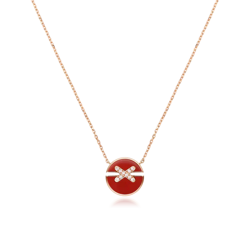 [Aurelle Style]JEUX DE ROSE GOLD DIAMOND NECKLACE