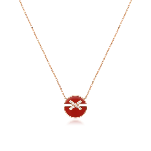 [Aurelle Style]JEUX DE ROSE GOLD DIAMOND NECKLACE
