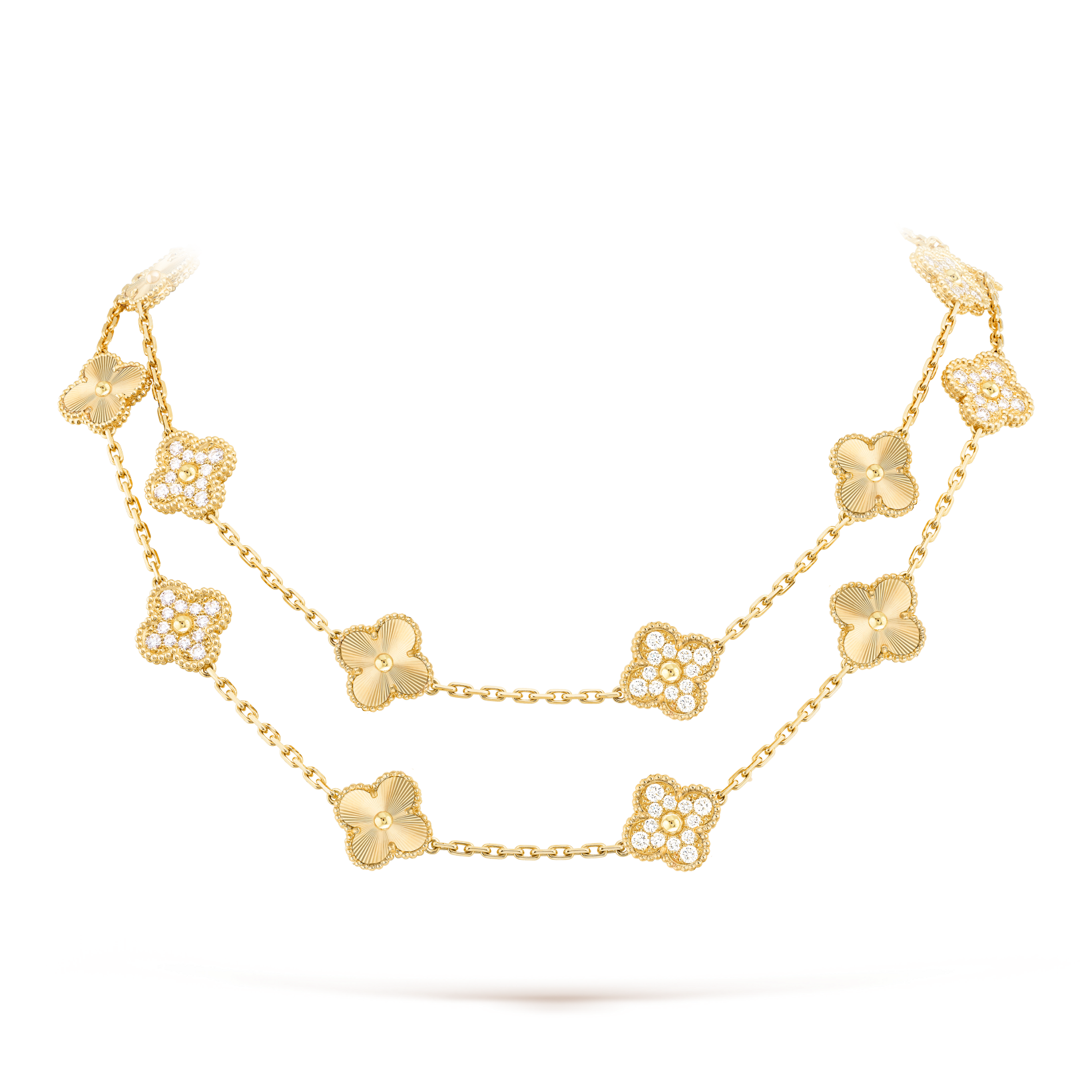 [Aurelle Style]CLOVER 20 MOTIFS LASER DIAMOND NECKLACE