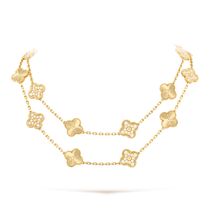 [Aurelle Style]CLOVER 20 MOTIFS LASER DIAMOND NECKLACE