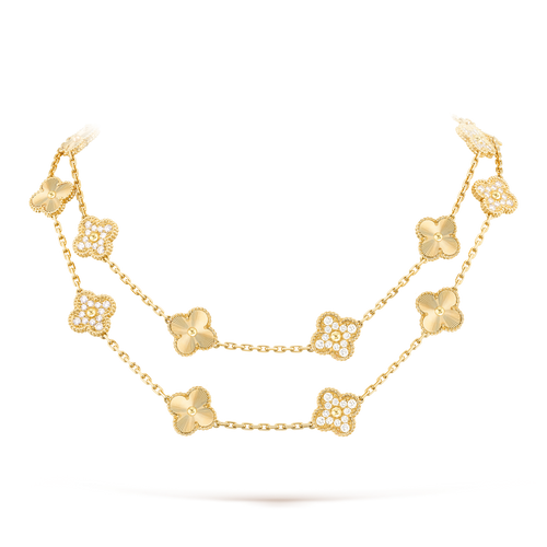 [Aurelle Style]CLOVER 20 MOTIFS LASER DIAMOND NECKLACE