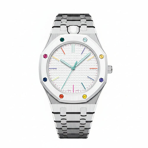 Oak Pop Exclusive Silver Steel Strap
