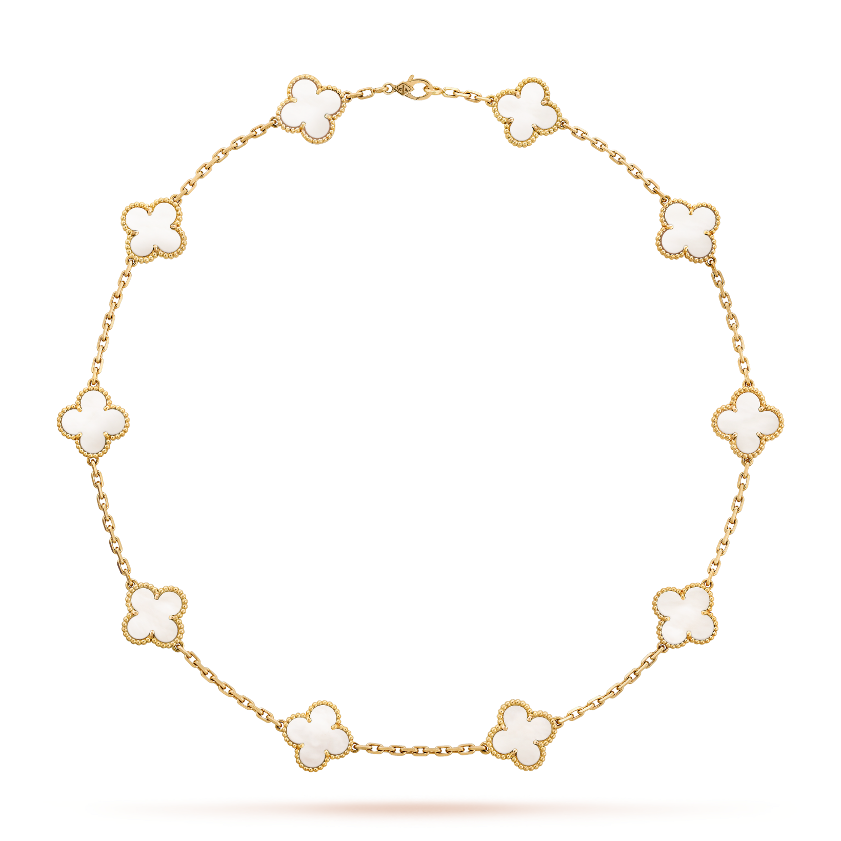 [Aurelle Style]CLOVER 10 MOTIFS WHITE MOTHER OF PEARL NECKLACE