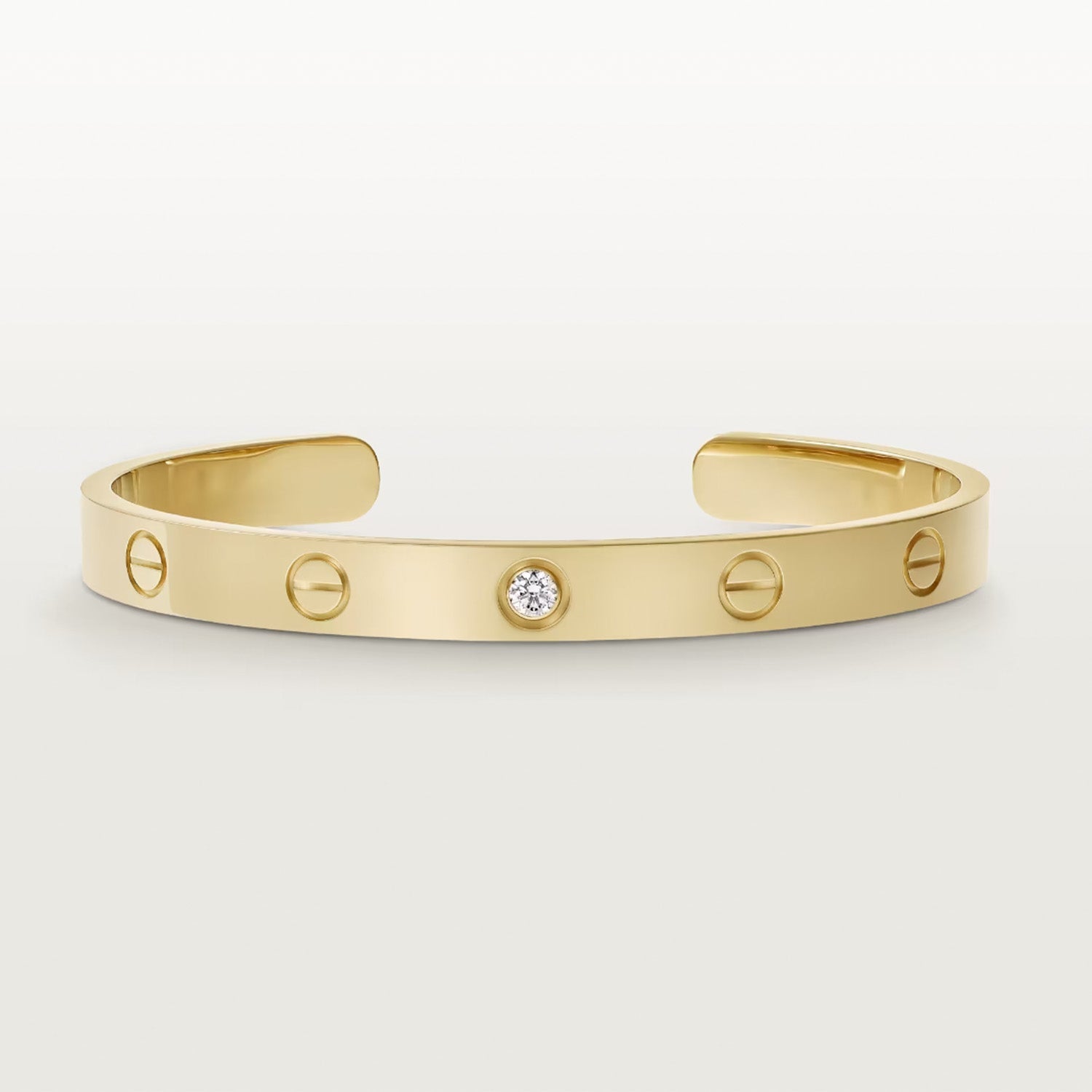 [Aurelle Style]LOVE BRACELET 6.1MM 1 DIAMOND OPEN CUFF