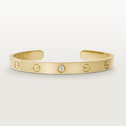 [Aurelle Style]LOVE BRACELET 6.1MM 1 DIAMOND OPEN CUFF
