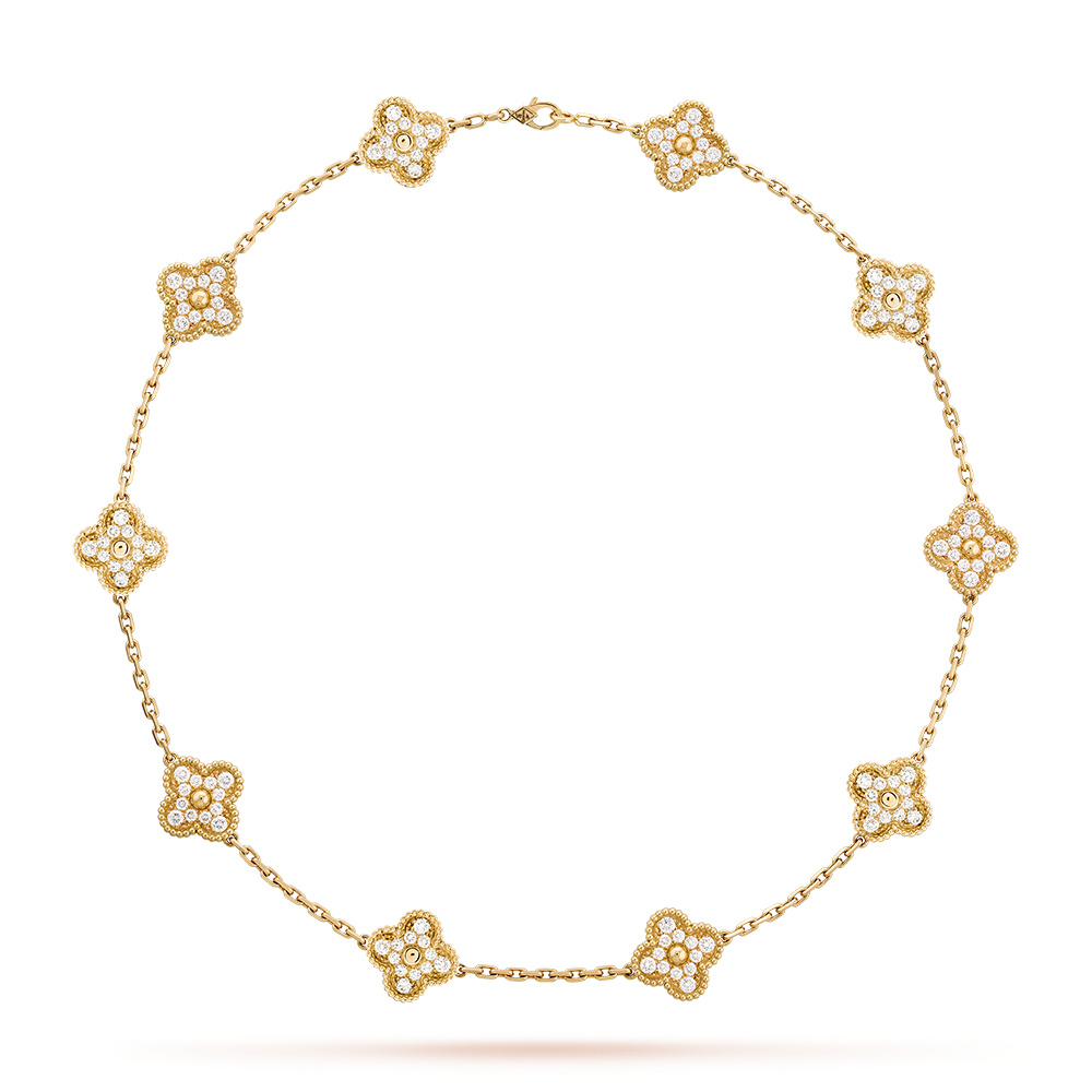[Aurelle Style]CLOVER 10 MOTIFS DIAMOND NECKLACE