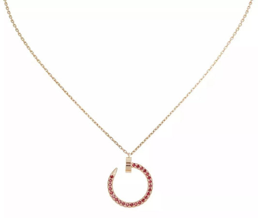[Aurelle Style]JUSTE NECKLACE GOLD RED DIAMONDS