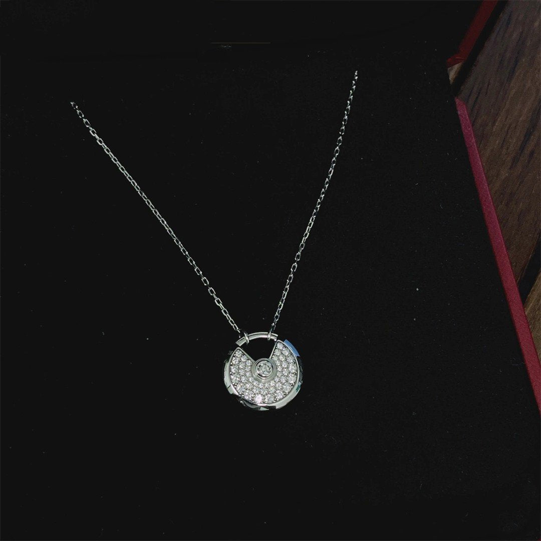[Aurelle Style]AMULETTE SILVER FULL DIAMOND NECKLACE