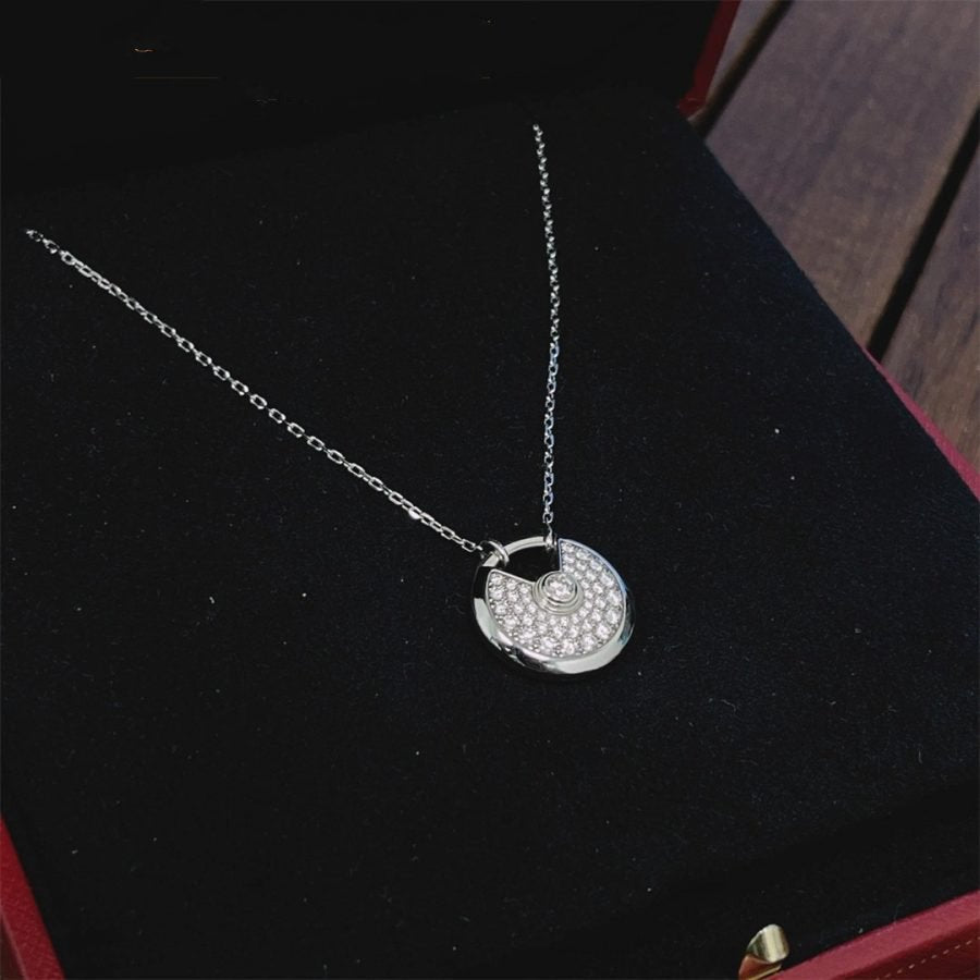 [Aurelle Style]AMULETTE SILVER FULL DIAMOND NECKLACE