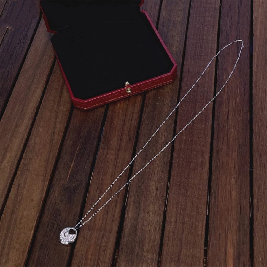 [Aurelle Style]AMULETTE SILVER FULL DIAMOND NECKLACE