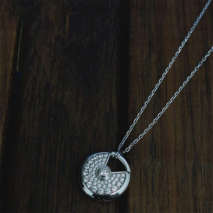 [Aurelle Style]AMULETTE SILVER FULL DIAMOND NECKLACE