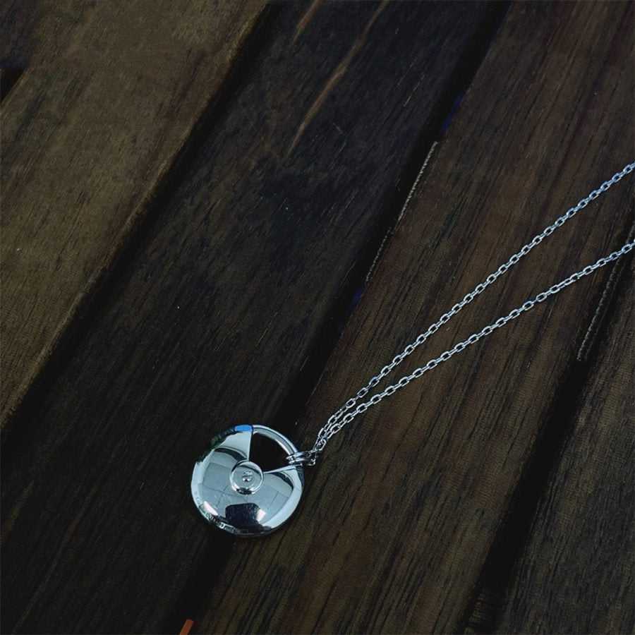 [Aurelle Style]AMULETTE SILVER FULL DIAMOND NECKLACE